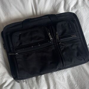 Tumi Black Laptop Briefcase with Front Organizer Pockets